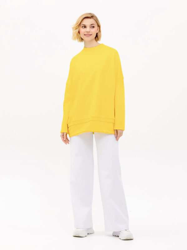 Альтернативний вигляд Світшот модель oversize жовтого кольору